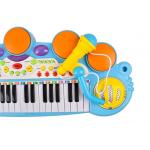 Vaikiškas pianinas  -sintezatorius su mikrofonu ir kėdute - mėlynas Super song